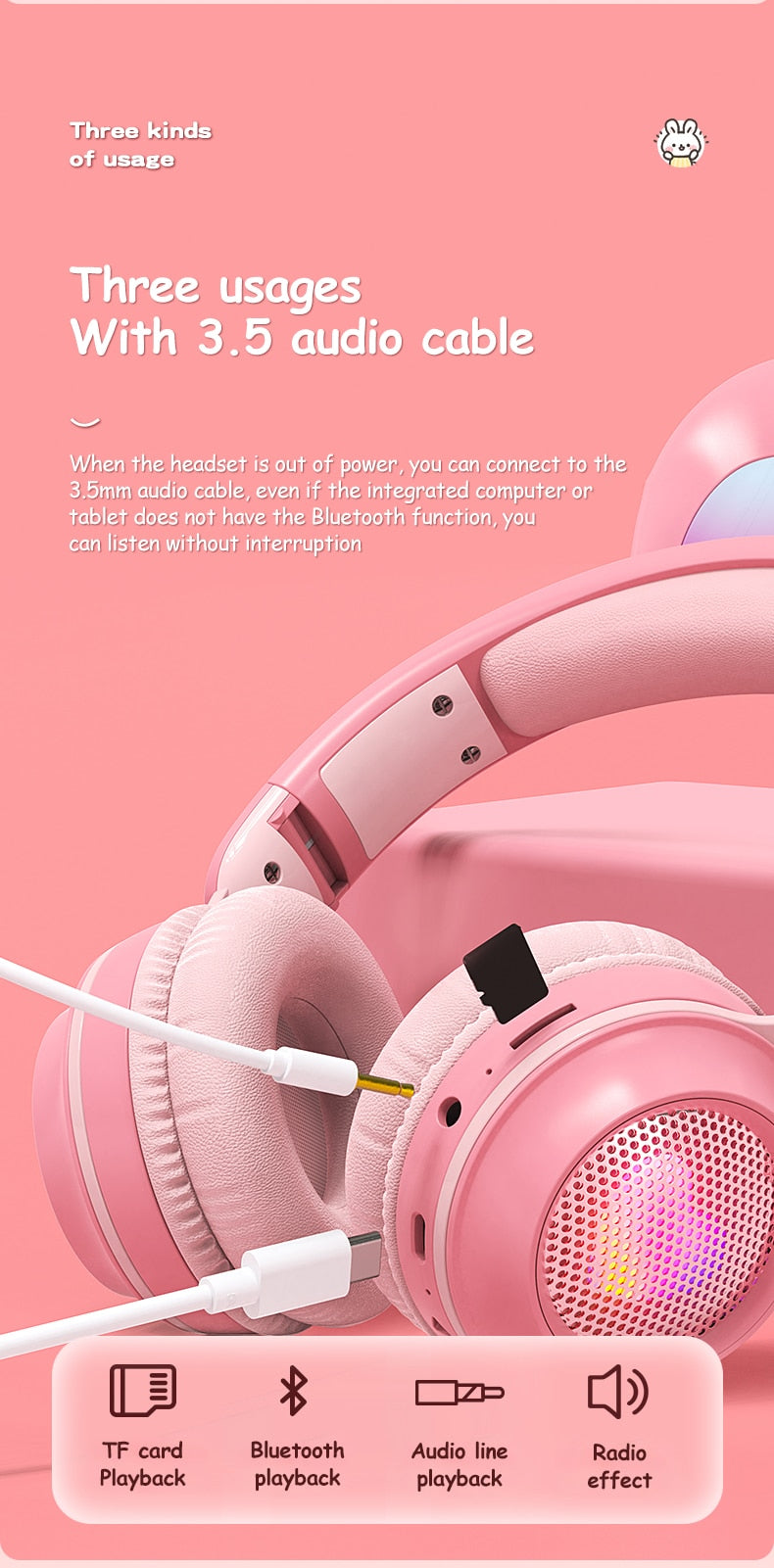 AYZEL™ Rabbit Ear Wireless Headphones