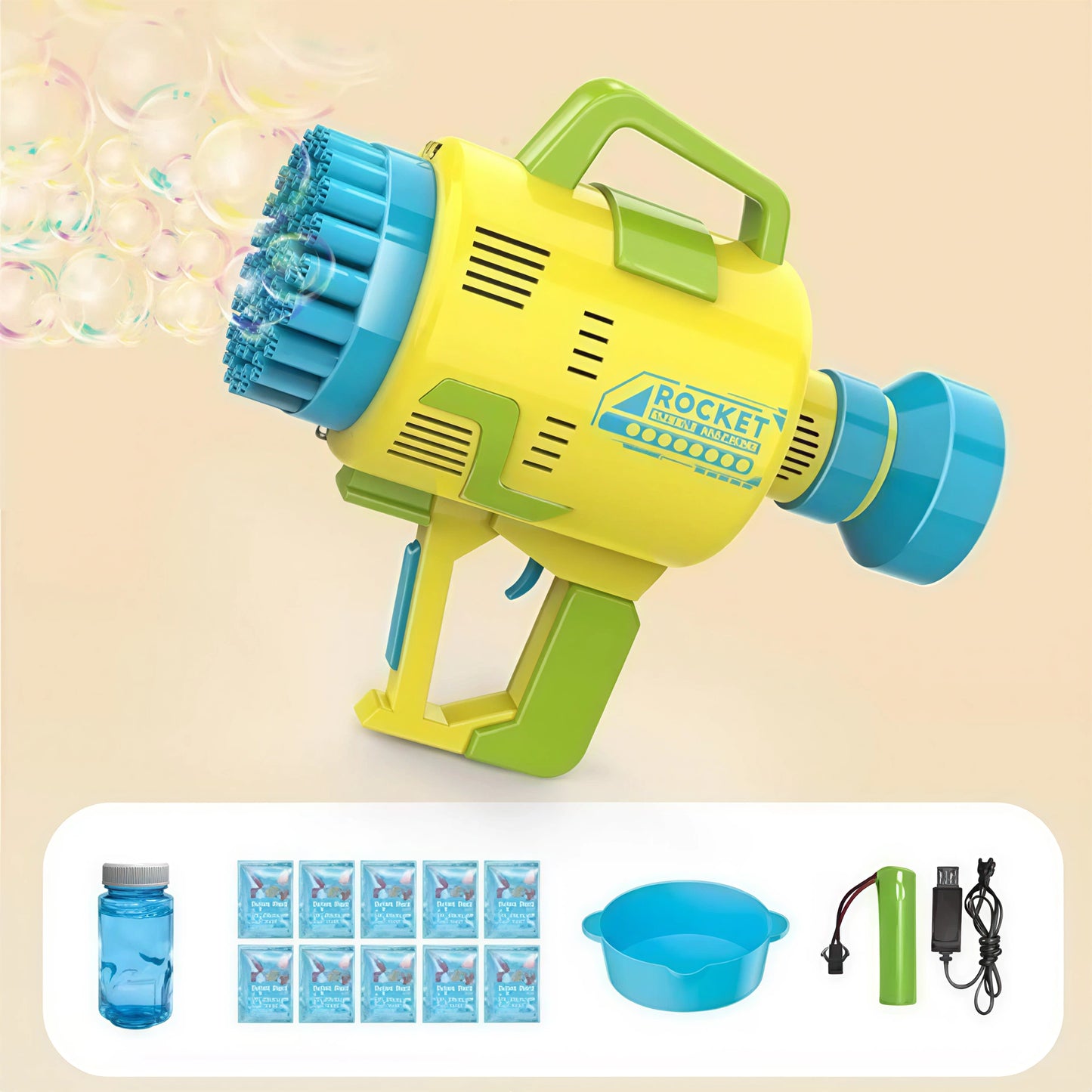 AYZEL™ Rocket 48-Hole Electric Bubble Machine