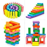 AYZEL™ Colorful Wooden Blocks Balancing Game (54 Pieces with Dice)