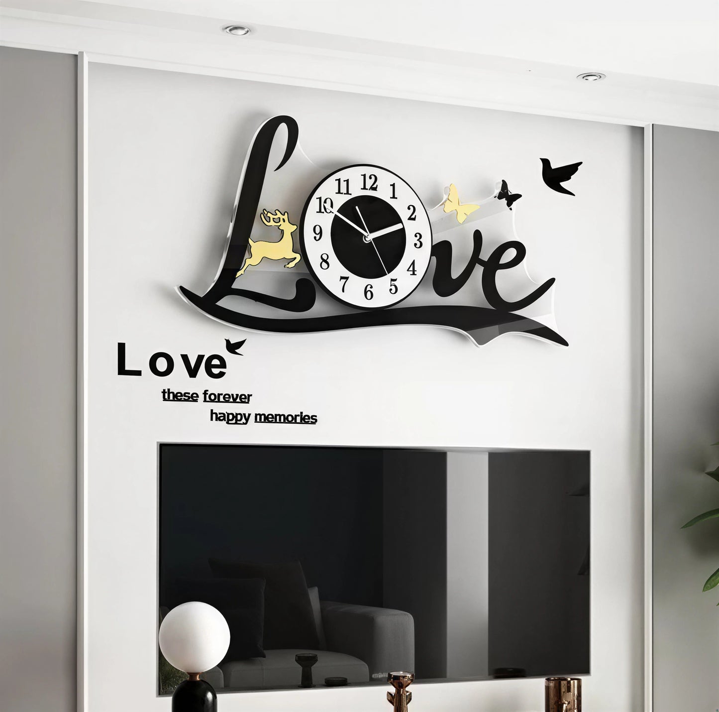 AYZEL™ 3D Love Acrylic Wall Clock