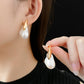 AYZEL™ Gold Electroplated Silver Needle Irregular Pearl Earrings – Unique & All-Match