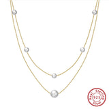 AYZEL™ 925 Sterling Silver Double-Layer Baroque Pearl Necklace