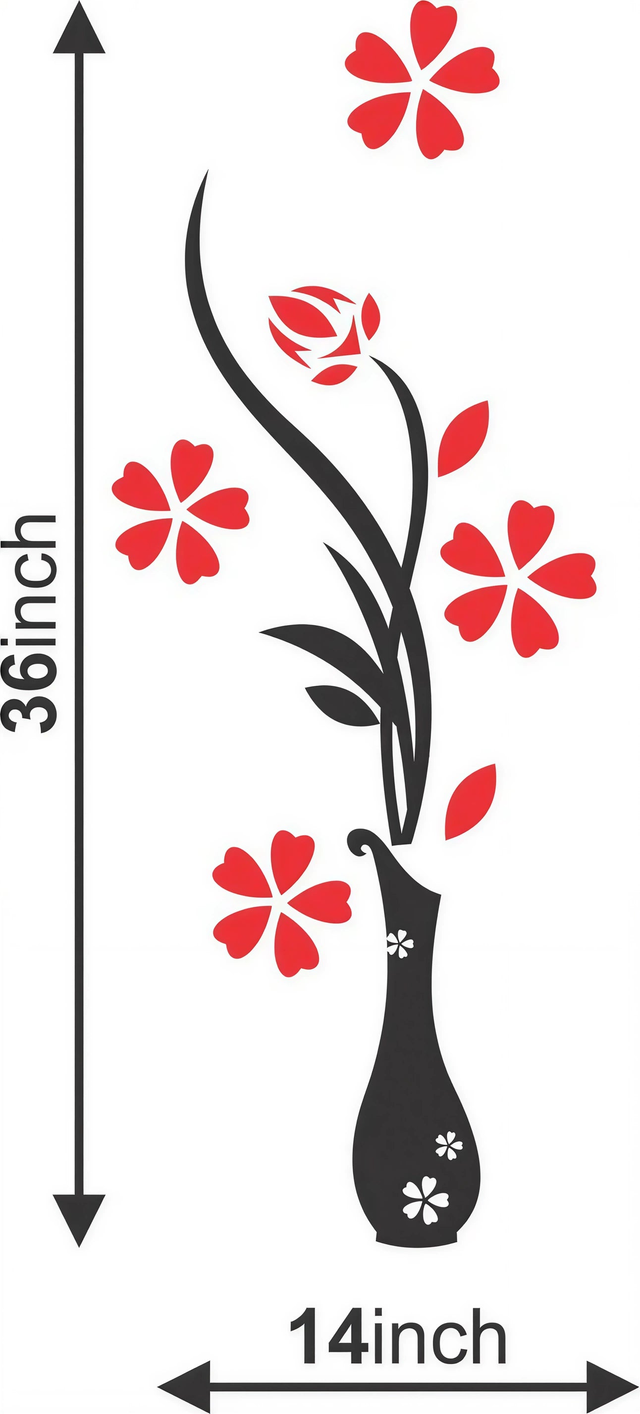 AYZEL™ LUXORA 3D Acrylic Flower Vase Wall Art