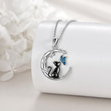 AYZEL™ Black Cat Butterfly Moon Alloy Pendant Necklace for Women