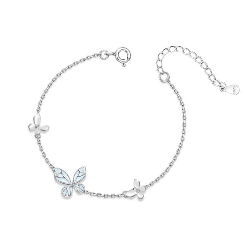 AYZEL™ Luminous Butterfly Sterling Silver Necklace and Bracelet for Women