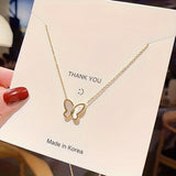 AYZEL™ Classic Butterfly Electroplated Metal Necklace for Women