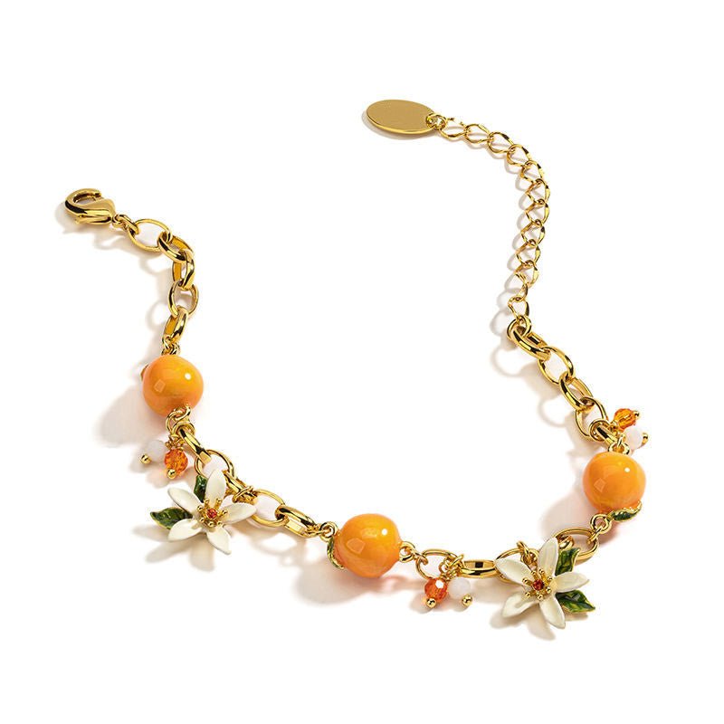 AYZEL™ Cute Orange Gardenia Flower Bracelet for Women