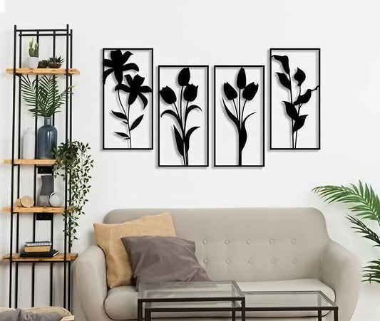 AYZEL™ Bloom Luxe 3D Acrylic Wall Art (4-Piece Set)