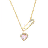 AYZEL™ Rhinestone Heart Pendant Clavicle Necklace